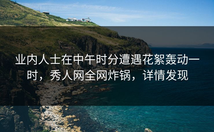 业内人士在中午时分遭遇花絮轰动一时，秀人网全网炸锅，详情发现