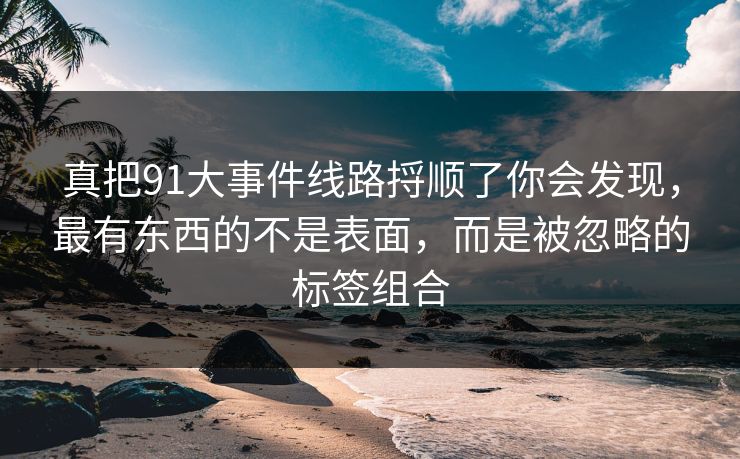 真把91大事件线路捋顺了你会发现，最有东西的不是表面，而是被忽略的标签组合